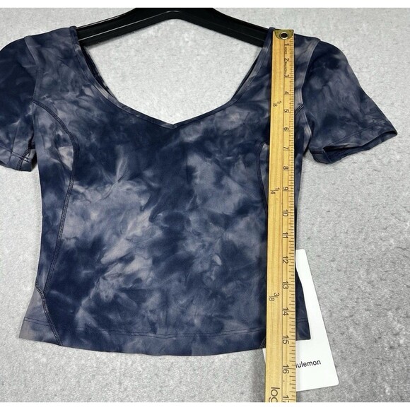 Lululemon Align Tee Size 2 Navy Blue Tie Dye Shirt Short Sleeve $74 NWT Active - Picture 8 of 9